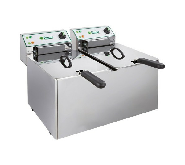FR88N Electric Twin Tank Counter Top Fryer -  2 x 8L