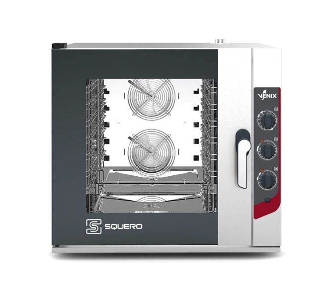 SQ06MV SQUERO Electric Manual Bakery Combi Steam Oven - 6 600x400 / GN1/1