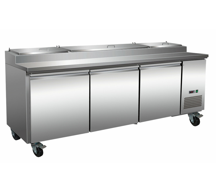TPP3 Pizza Prep Chiller - 3 Doors - Stainless Steel - Integral Condenser