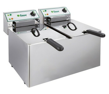 FR88N Electric Twin Tank Counter Top Fryer -  2 x 8L