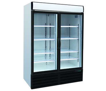 SC1000 Upright Double Glass Door Chiller - 2 Hinged Doors - Integral Condenser