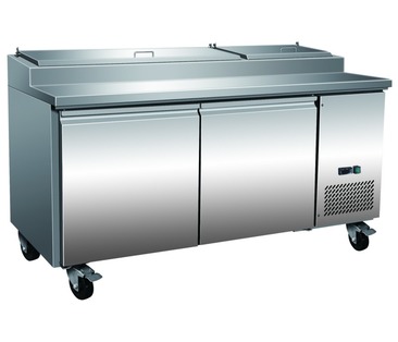 TPP2 Pizza Prep Chiller - 2 Doors - Stainless Steel - Integral Condenser