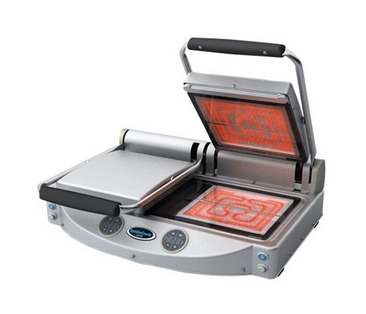 Glass Ceramic Contact Grill XP020PT - Transparent. Flat Bottom & Top